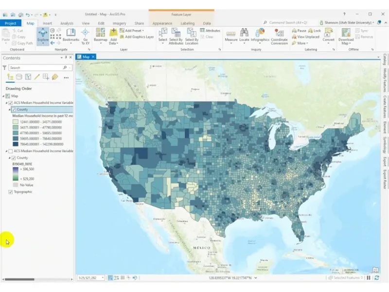 Choropleth classification quantile equal interval natural breaks example