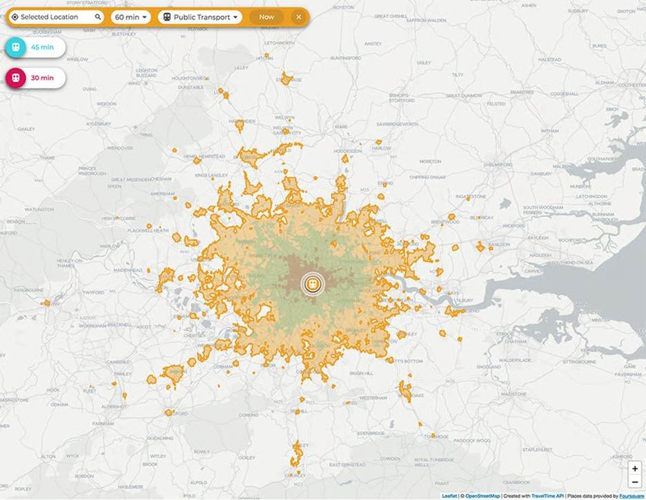 network isochrone vs gravity model catchment